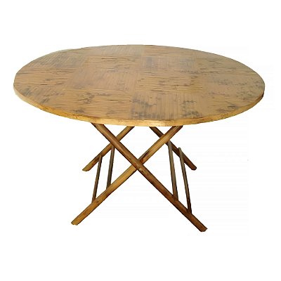 Mesa de Bambu Dobrável  (90 cm diâmetro)