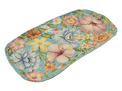 Travessa retangular amassada turquesa G Chita Maria (60 cm)