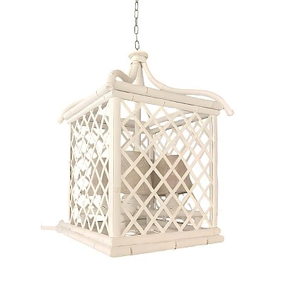 Lustre gaiola treliça P branca