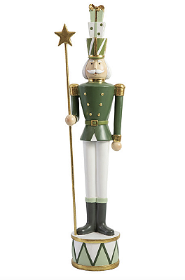 Soldado quebra-nozes roupa verde e branca
