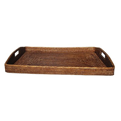 Bandeja rattan retangular (70 cm)