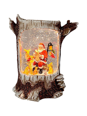 Brinquedo de Natal tronco com Papai Noel