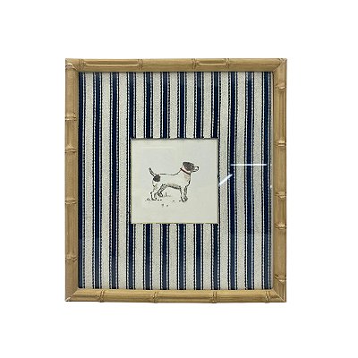 Quadro tecido listrado cachorro Fox Paulistinha