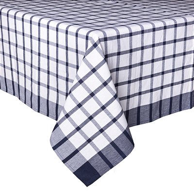 Toalha de mesa quadriculada azul 1,80 x 1,80