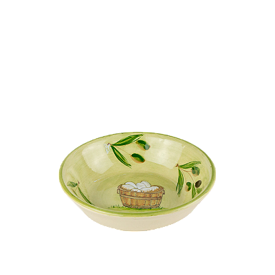 Bowl verde cesta ovos e azeitonas