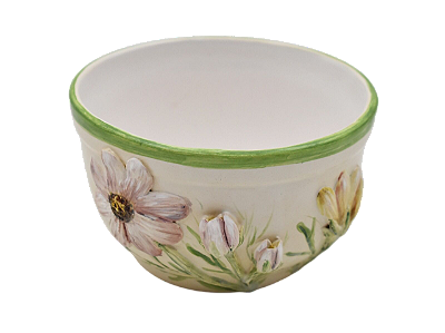 Bowl com aplicação de flores cosmos grandes