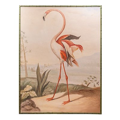 Quadro flamingo pintura à óleo
