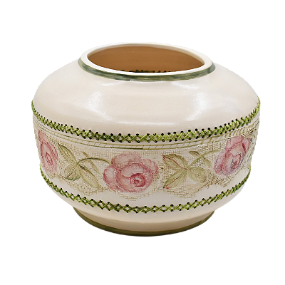 Cachepot chinês G ponto cruz colorido