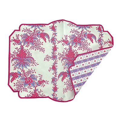 Jogo americano floral rosa dupla face (jogo 2)