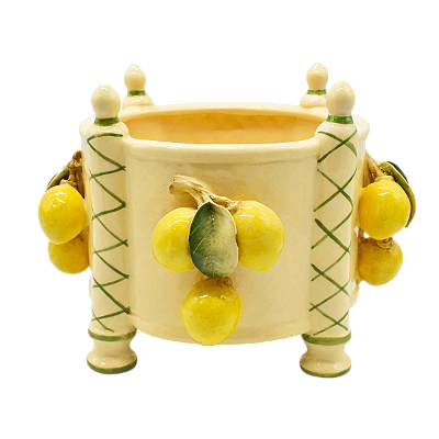 Cachepot limão siciliano com colunas
