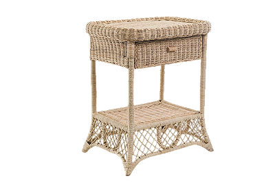 Mesa de cabeceira em rattan com gaveta