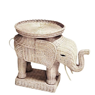 Mesa lateral elefante em rattan
