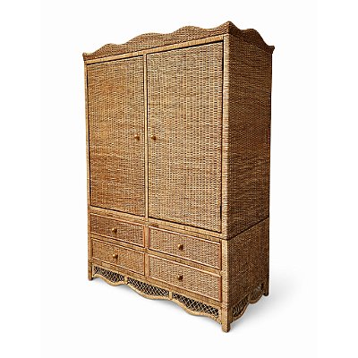 Armário de junco com gavetas