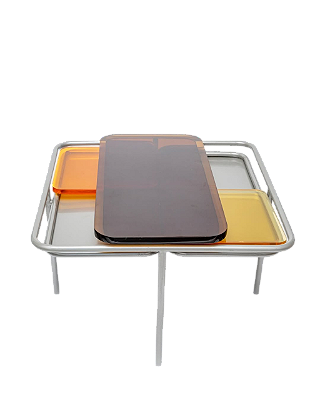 Mesa quadrada camadas em resina