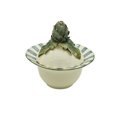 Bowl com alcachofra na tampa