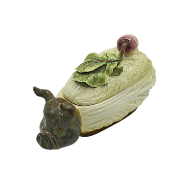 Pote de acelga com porquinho e tampa