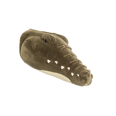 Cabeça de crocodilo em pelúcia