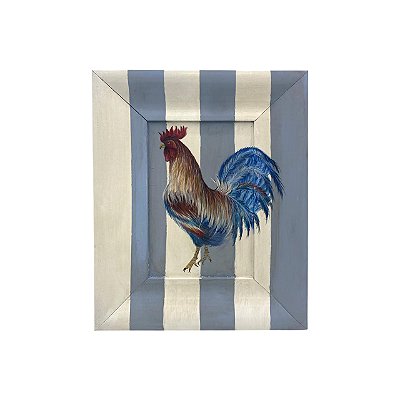 Quadrinho listrado azul e branco galo