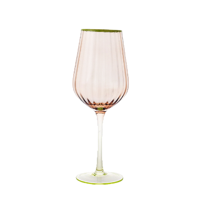 Taça pêssego com base verde (500 ml) set 2