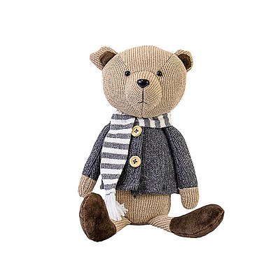 Urso de pelúcia com casaco e cachecol