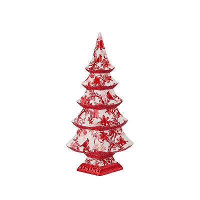 Mini árvore de Natal chinoiserie vermelha