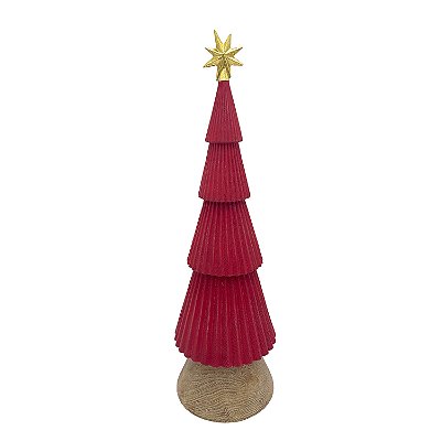 Mini árvore de Natal plissada vermelha