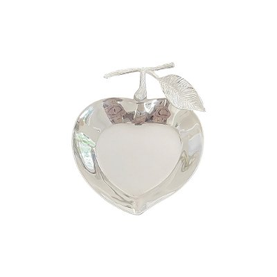 Prato pão pêssego em prata