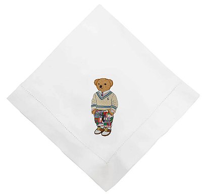 Guardanapo linho ursinho calça estampada