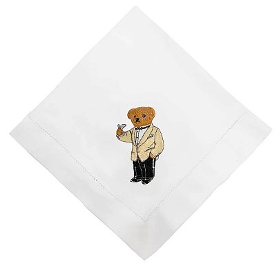 Guardanapo linho ursinho smoking