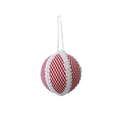 Bola de Natal vichy vermelha