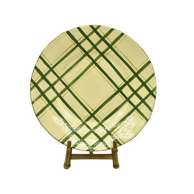 Prato raso xadrez verde