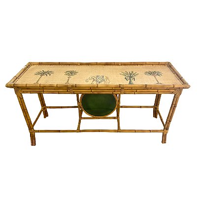 Aparador bambu com palha pintada (1,60m)