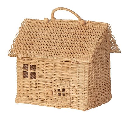 Cesta casinha de rattan