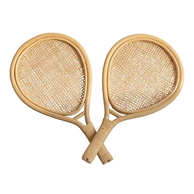 Raquetes decorativas de rattan