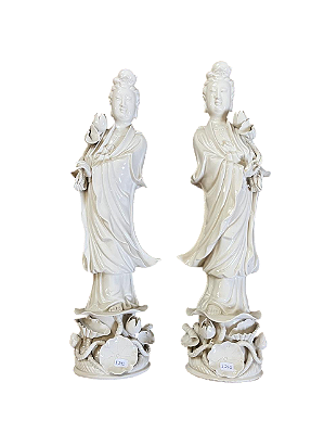 Par de esculturas chinesas vintage