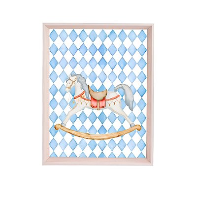 Quadro cavalinho de madeira