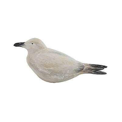 Pato decorativo em resina branco com detalhes em preto