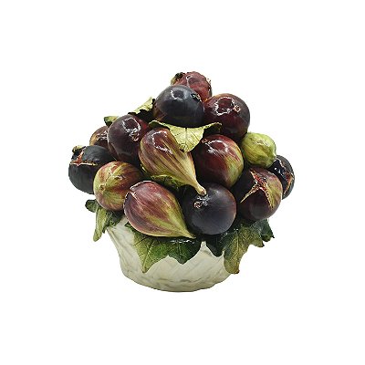 Cesta redonda com figos