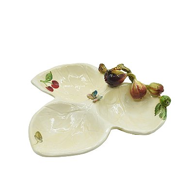 Petisqueira 3 folhas com aplicação de figos