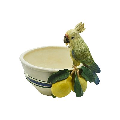 Cachepot shabby M com limões e calopsita