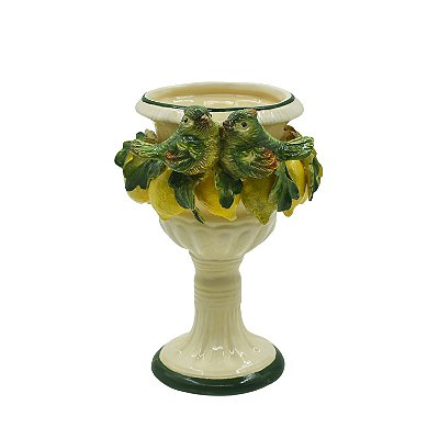Taça fina com limões e pássaros P