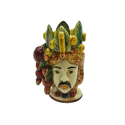 Mini Vaso cabeça de moro masculina com romãs PP