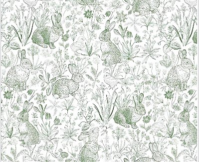 Toalha redonda coelhos verde (2,10m)