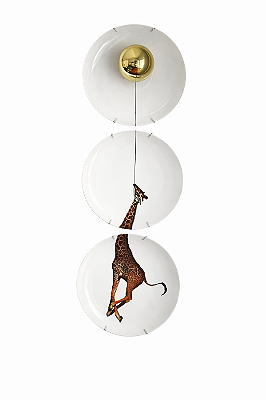 Pratos de parede girafa com balões