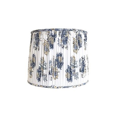 Cúpula plissada floral azul e branco