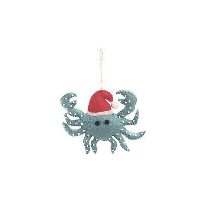 Enfeite árvore Natal polvo em feltro