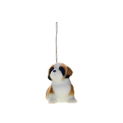 Enfeite árvore Natal cachorro pelúcia para pendurar 4