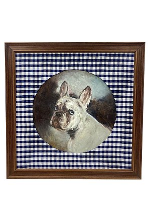 Quadro frenchie xadrez