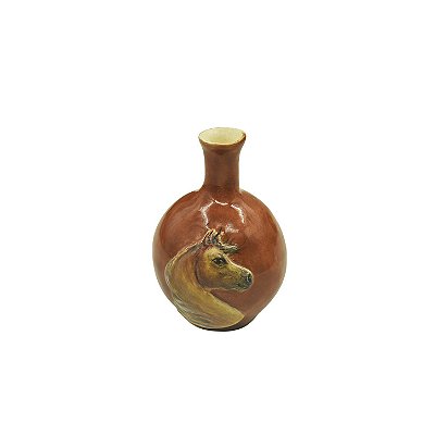 Mini vaso terracota com aplique de cavalo