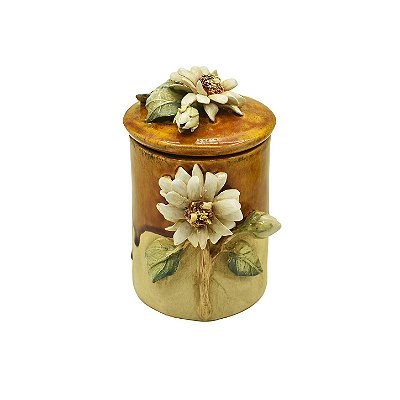Porta hastes flexíveis com aplique de flores
